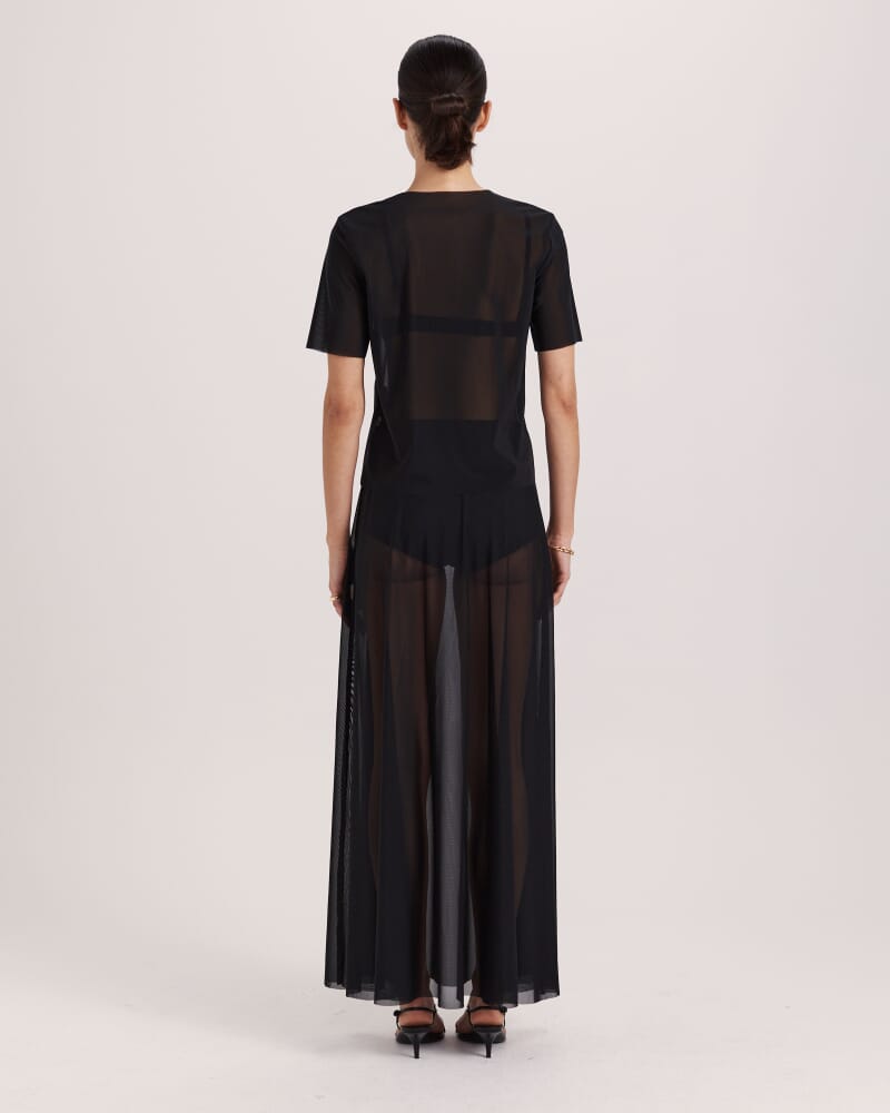Catia Sheer Mesh Skirt in BLACK