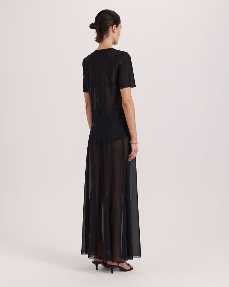 Catia Sheer Mesh Skirt in BLACK