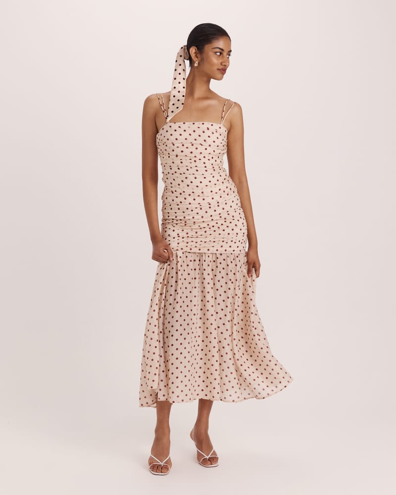 Tilda Silk Cotton Midi Skirt in MULTI