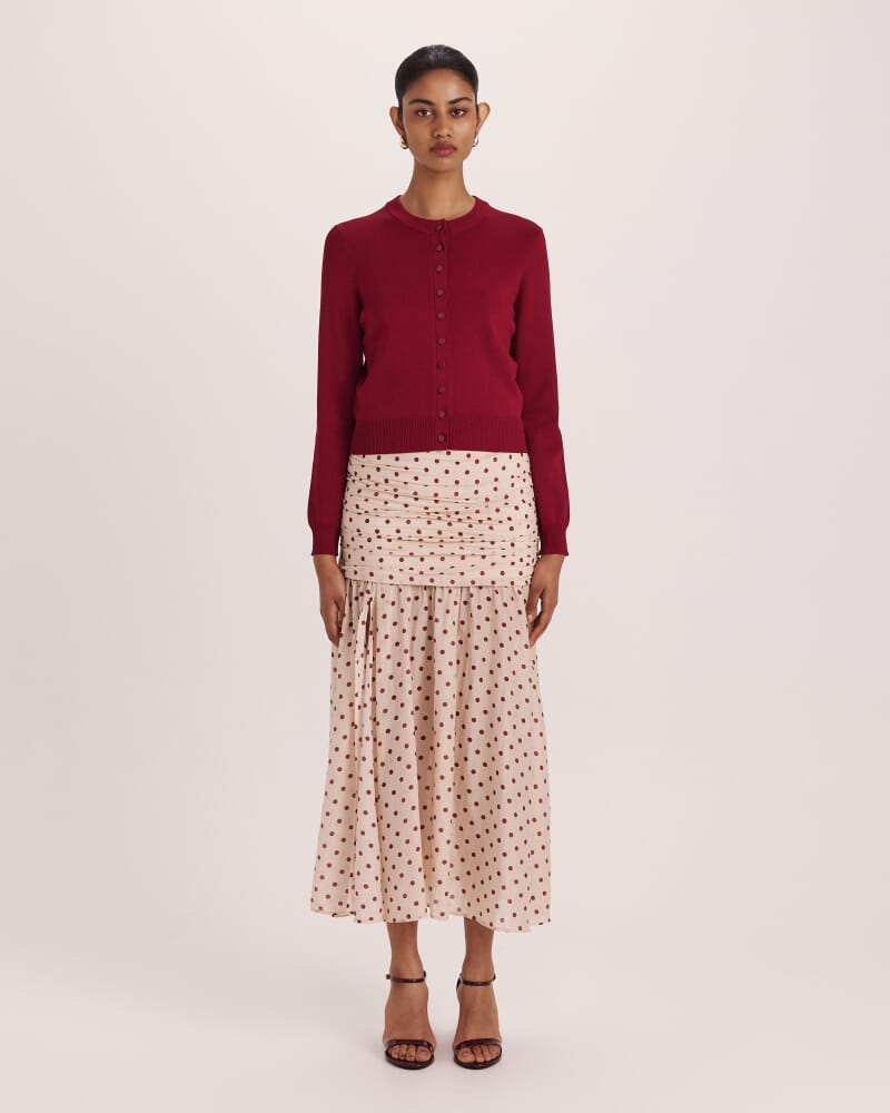 Tilda Silk Cotton Midi Skirt in MULTI