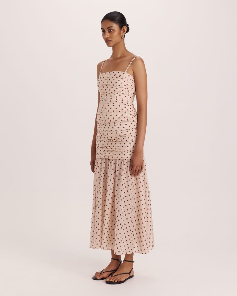 Tilda Silk Cotton Midi Skirt in MULTI