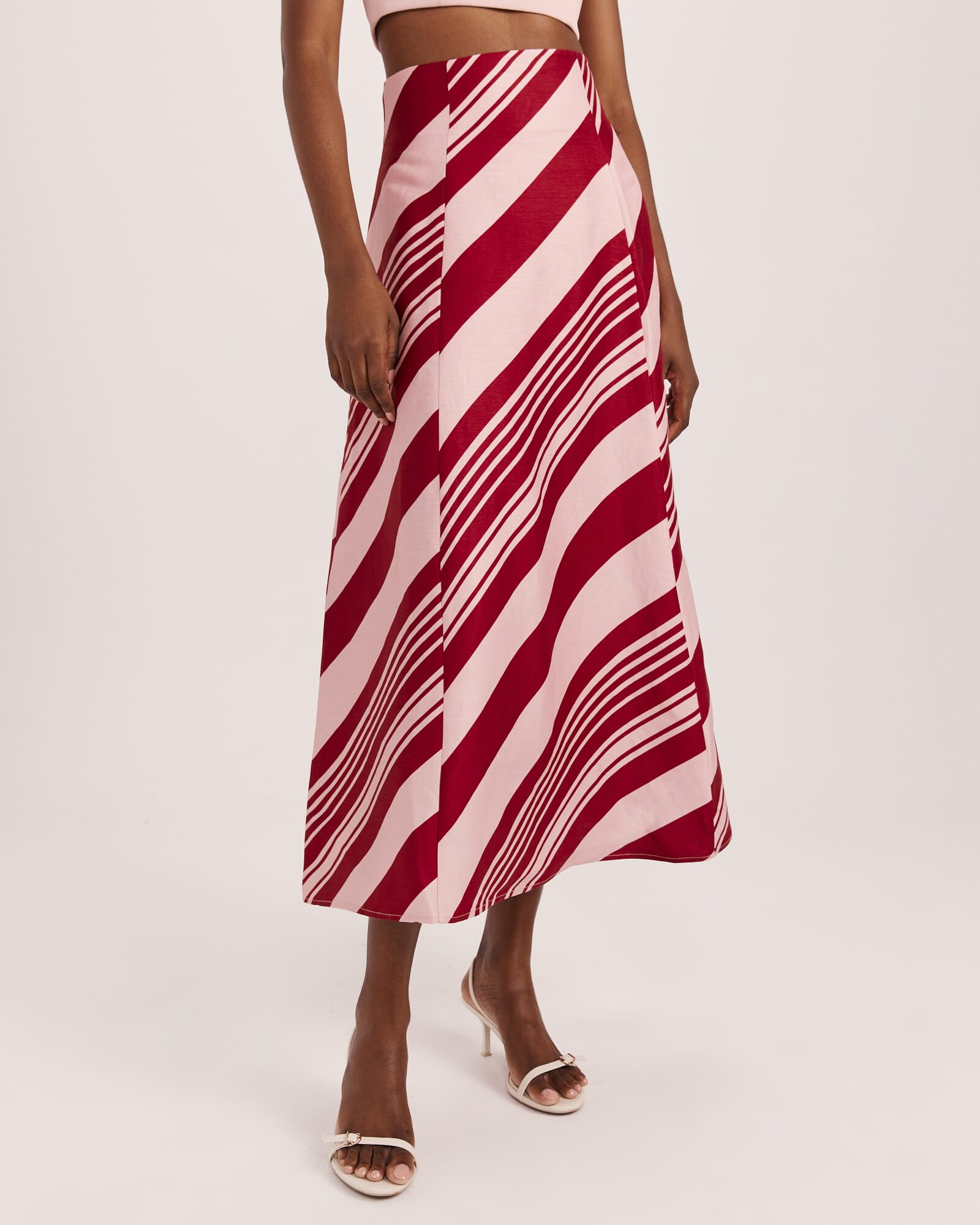 La Belle Stripe Midi Skirt