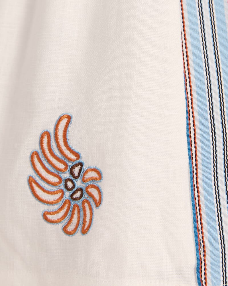 Antibes Embroidered Linen Short in MULTI