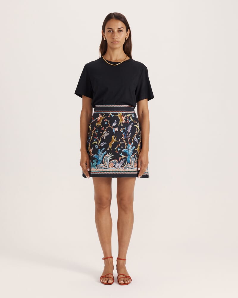 Riviera Mini Skirt in BLACK MULTI
