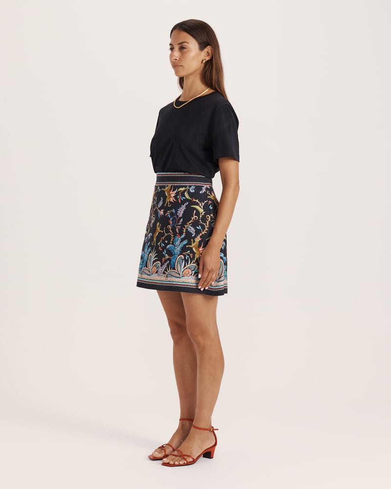 Riviera Mini Skirt in BLACK MULTI