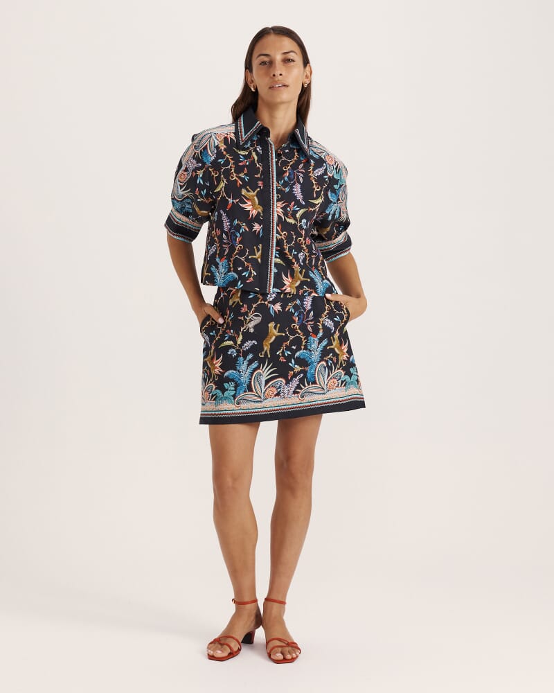 Riviera Mini Skirt in BLACK MULTI