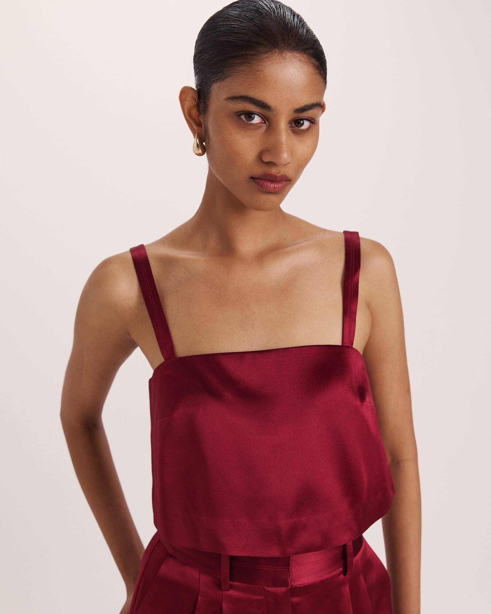 Sallee Satin Crop Top