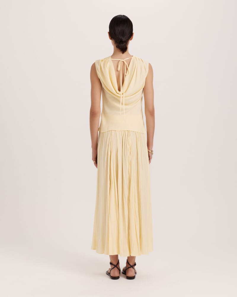 Lillian Cowl Neck Top in CAMOMILE