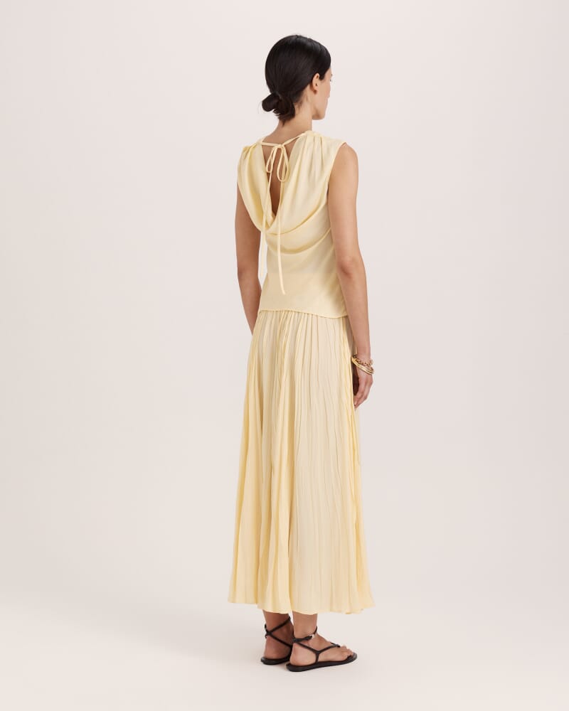 Lillian Cowl Neck Top in CAMOMILE