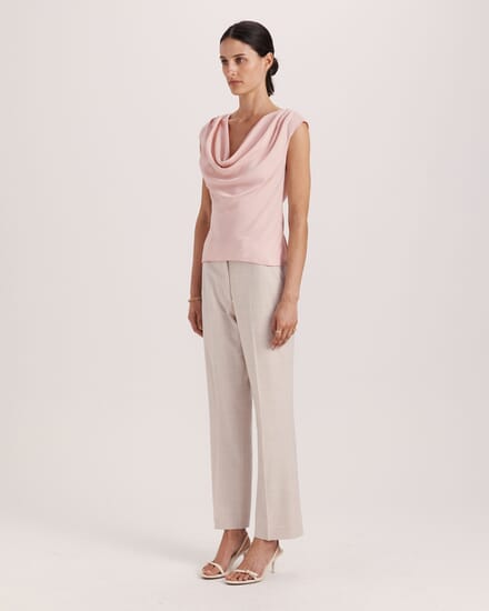 Lillian Cowl Neck Top in ROSE