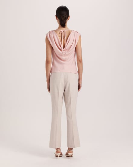 Lillian Cowl Neck Top in ROSE