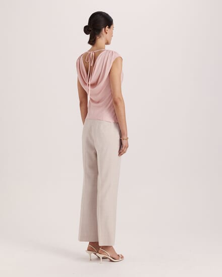 Lillian Cowl Neck Top in ROSE