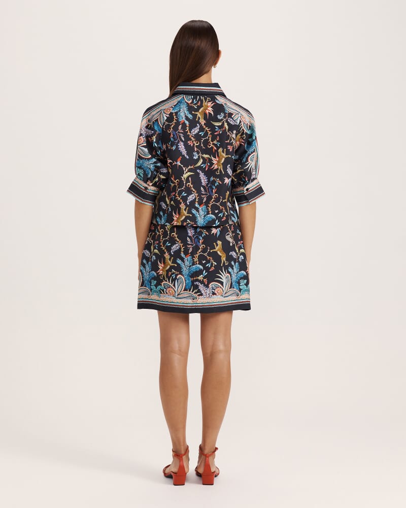 Riviera Puff Sleeve Top in BLACK MULTI