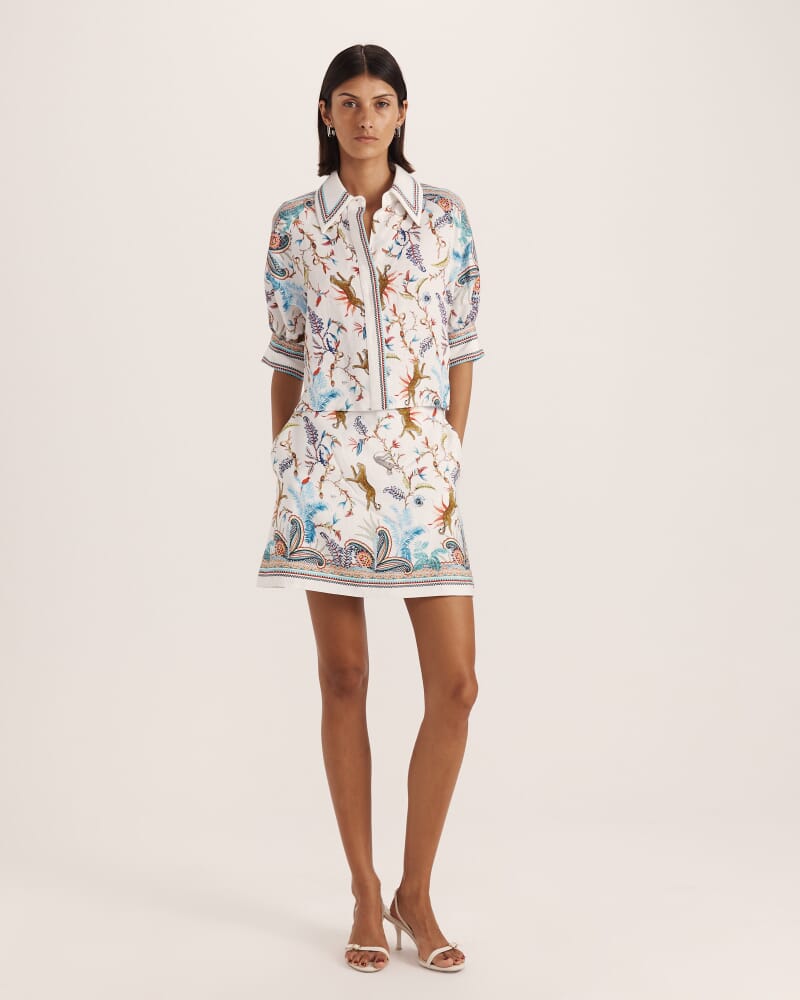 Riviera Puff Sleeve Top in MULTI