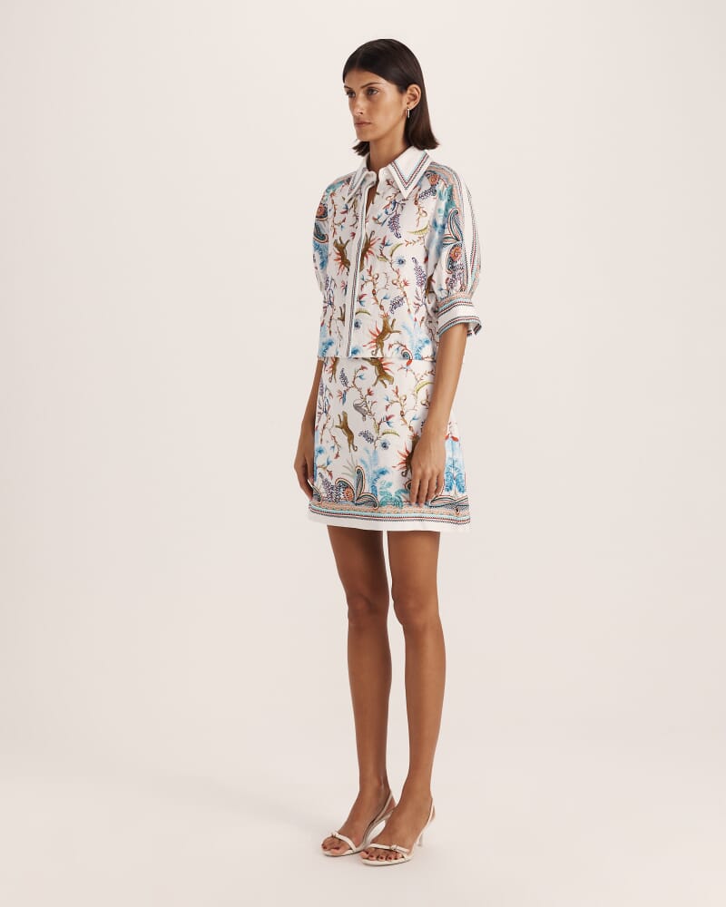 Riviera Puff Sleeve Top in MULTI