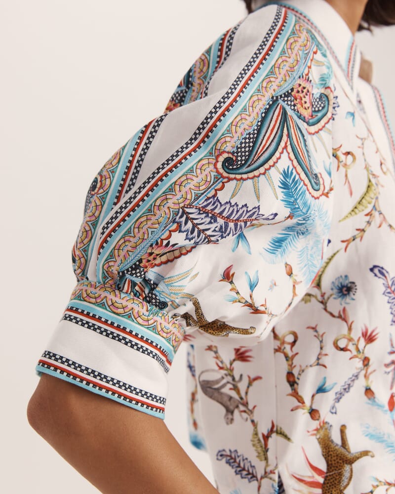 Riviera Puff Sleeve Top in MULTI