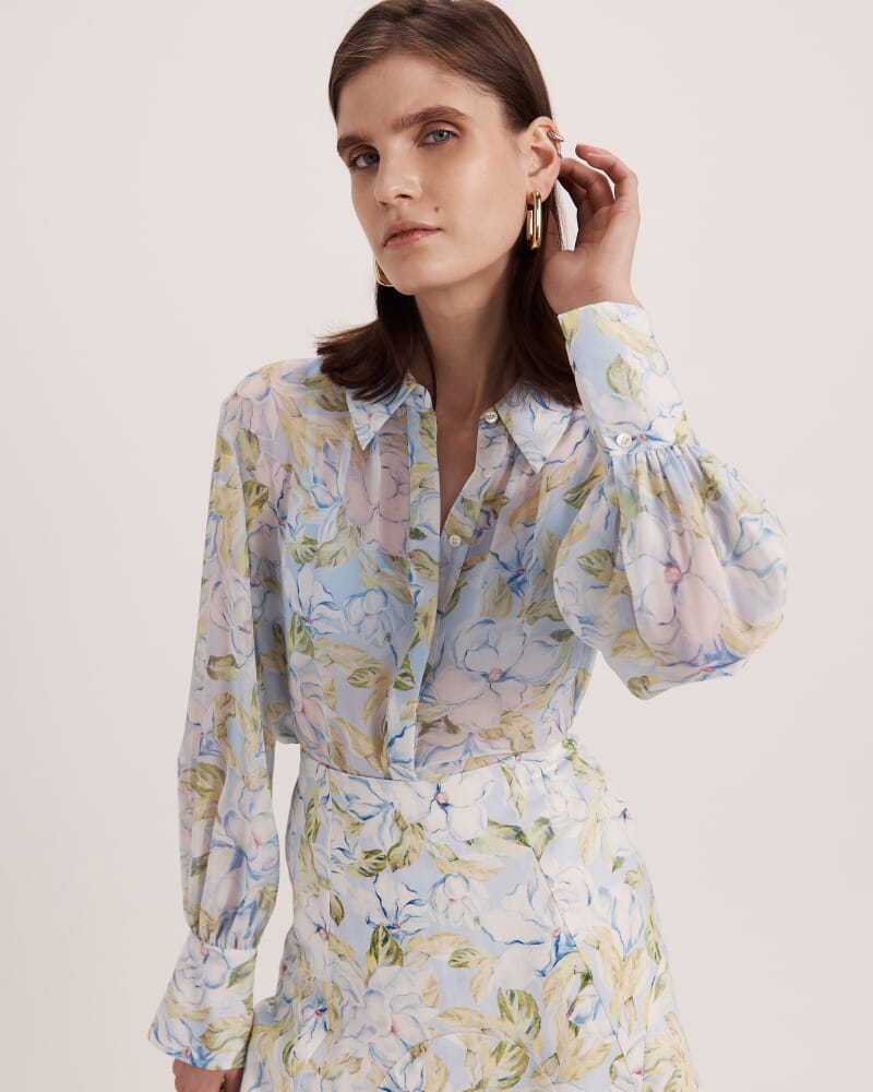 Florentine Silk Chiffon Shirt in MULTI