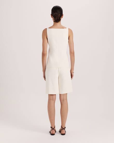 Dharma Cut Away Vest in MILK