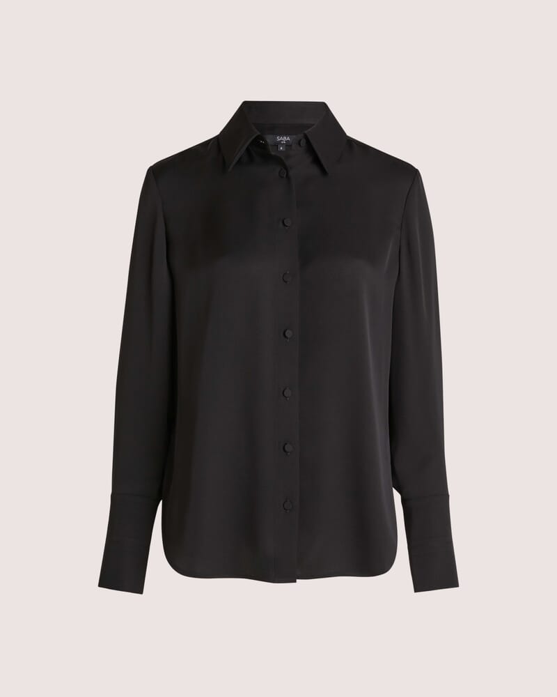 Sam Silk Classic Shirt in BLACK