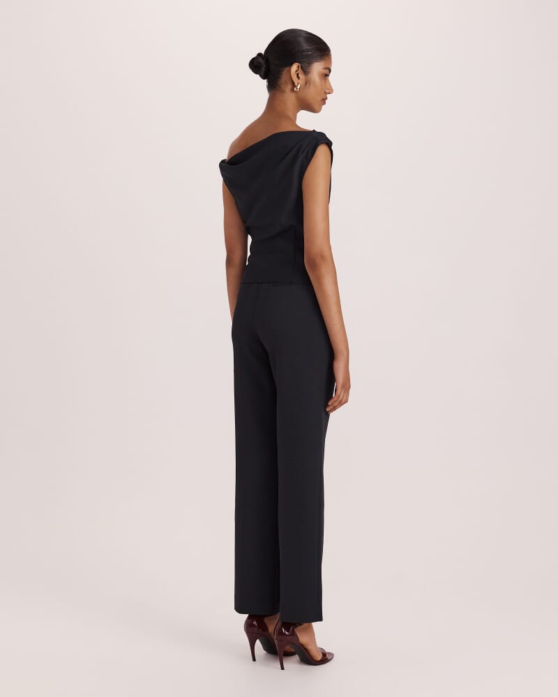 Dharma Off Shoulder Drape Top in BLACK