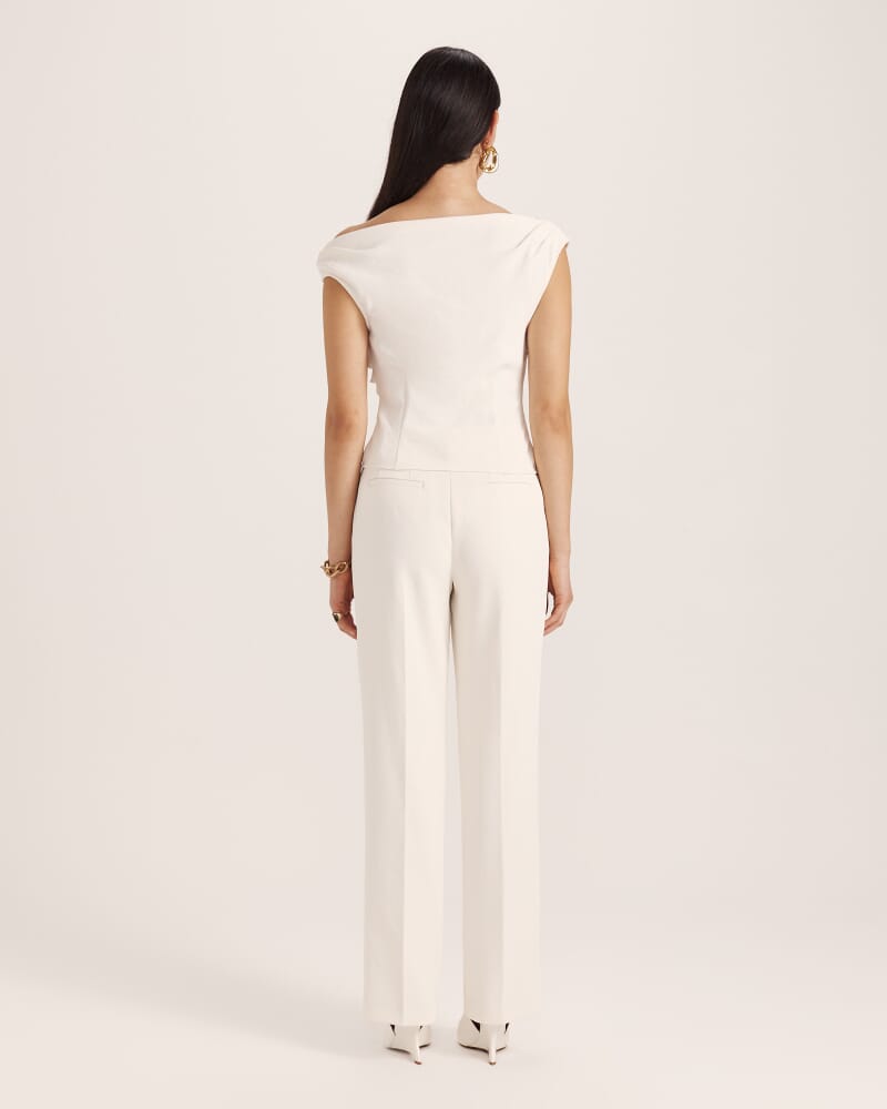 Dharma Off Shoulder Drape Top in MILK