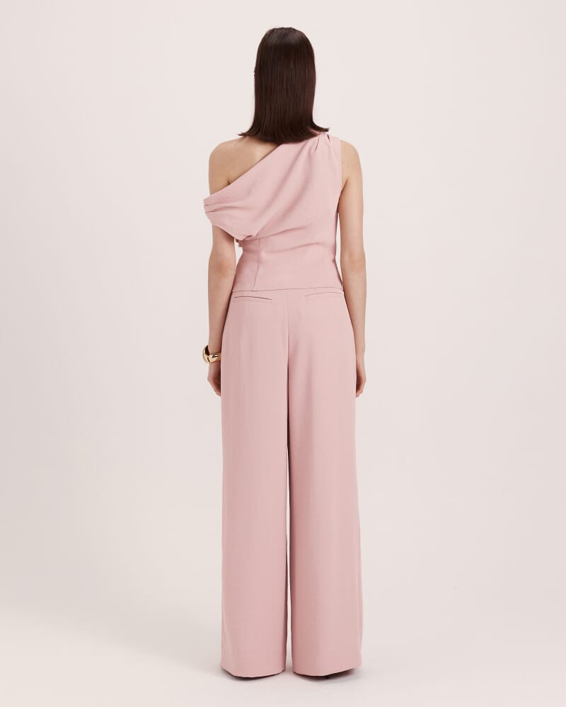 Dharma Off Shoulder Drape Top in ROSE