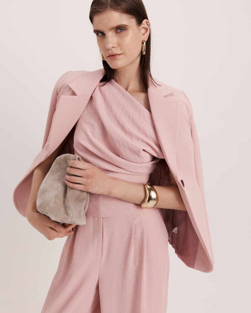 Dharma Off Shoulder Drape Top in ROSE