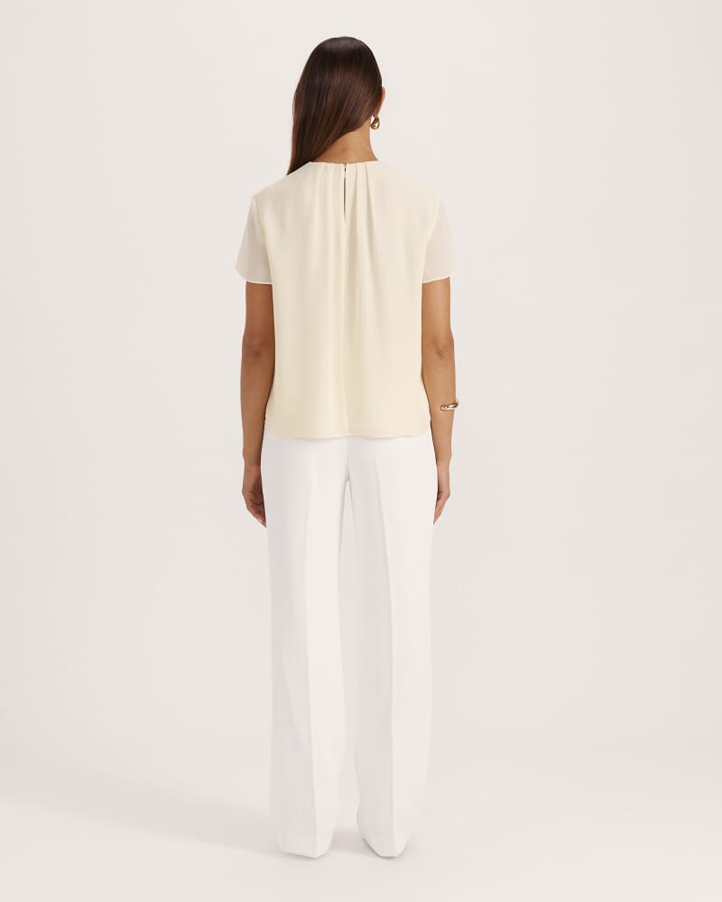 Willa Tuck Detail Short Sleeve Top in LEMON