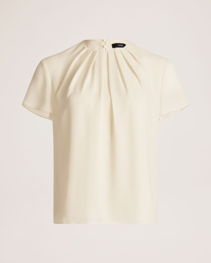Willa Tuck Detail Short Sleeve Top in LEMON