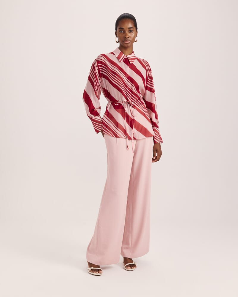 La Belle Silk Long Sleeve Blouse in MULTI