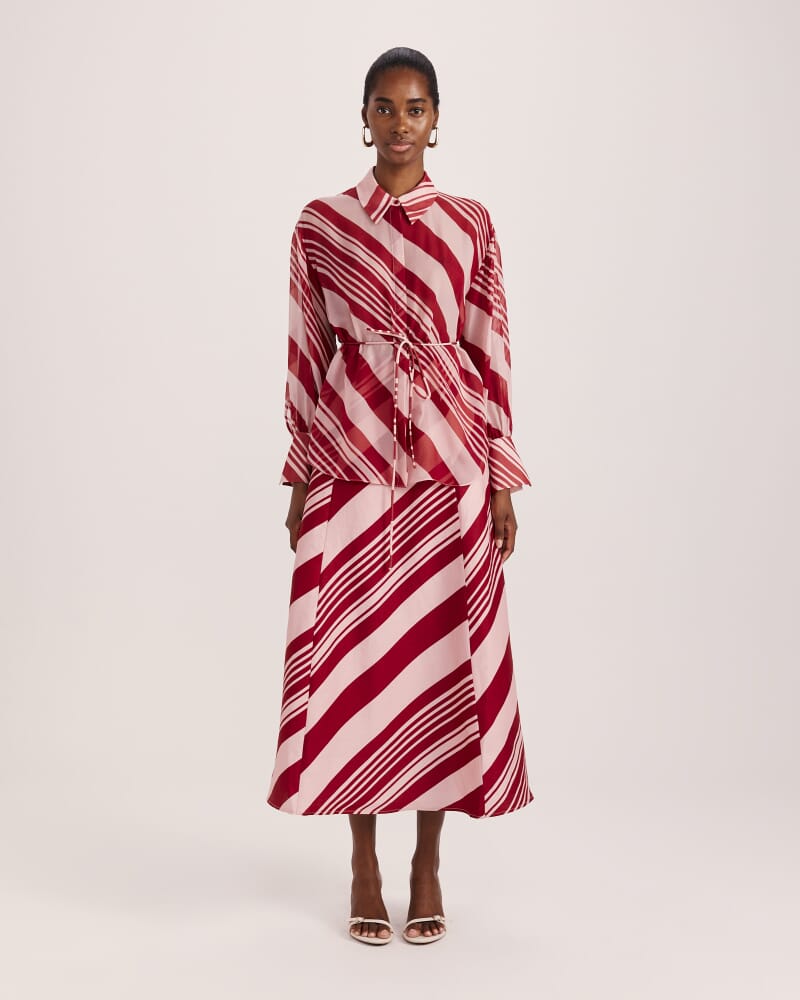 La Belle Silk Long Sleeve Blouse in MULTI