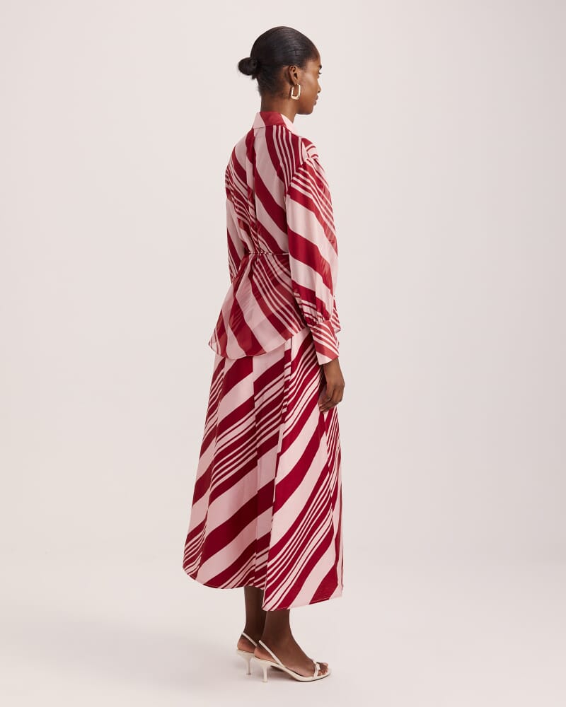 La Belle Silk Long Sleeve Blouse in MULTI