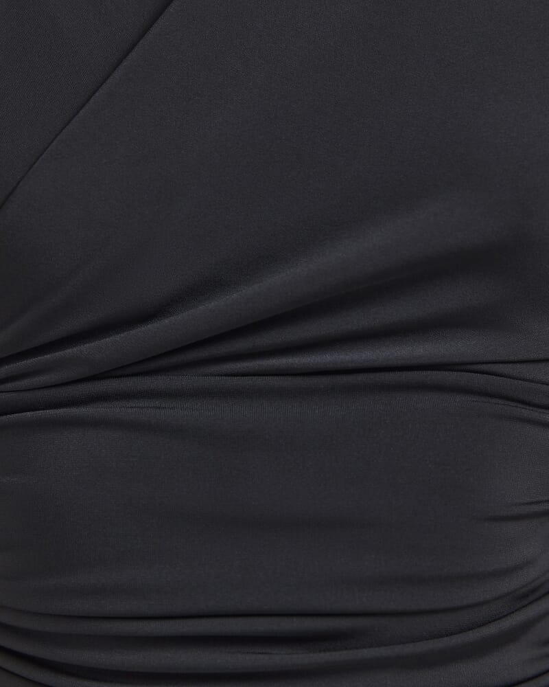 Serafina Wrap Long Sleeve Top in BLACK