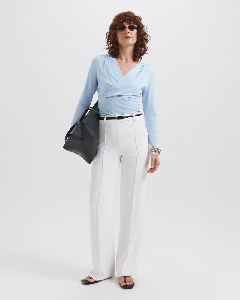 Serafina Wrap Long Sleeve Top in WISTERIA