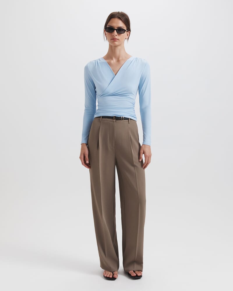 Serafina Wrap Long Sleeve Top in WISTERIA