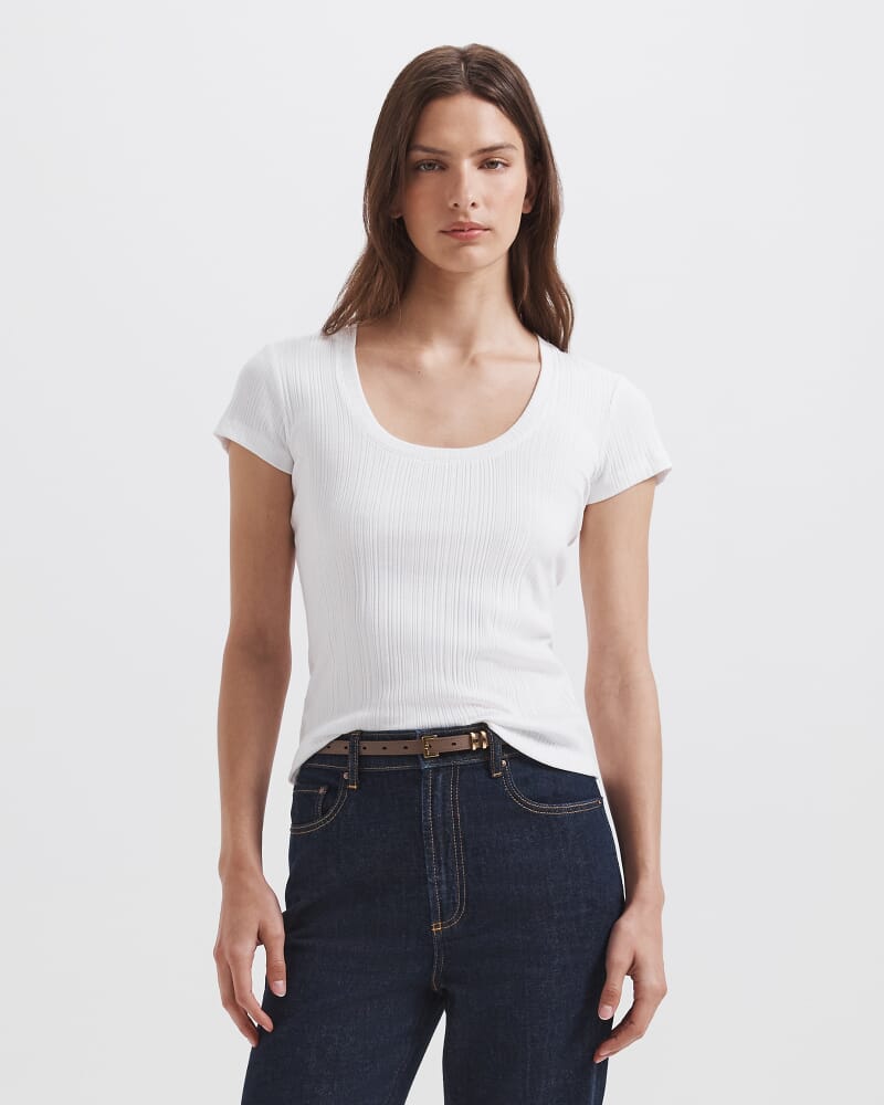 Sabine Short Sleeve Tee in WHITE