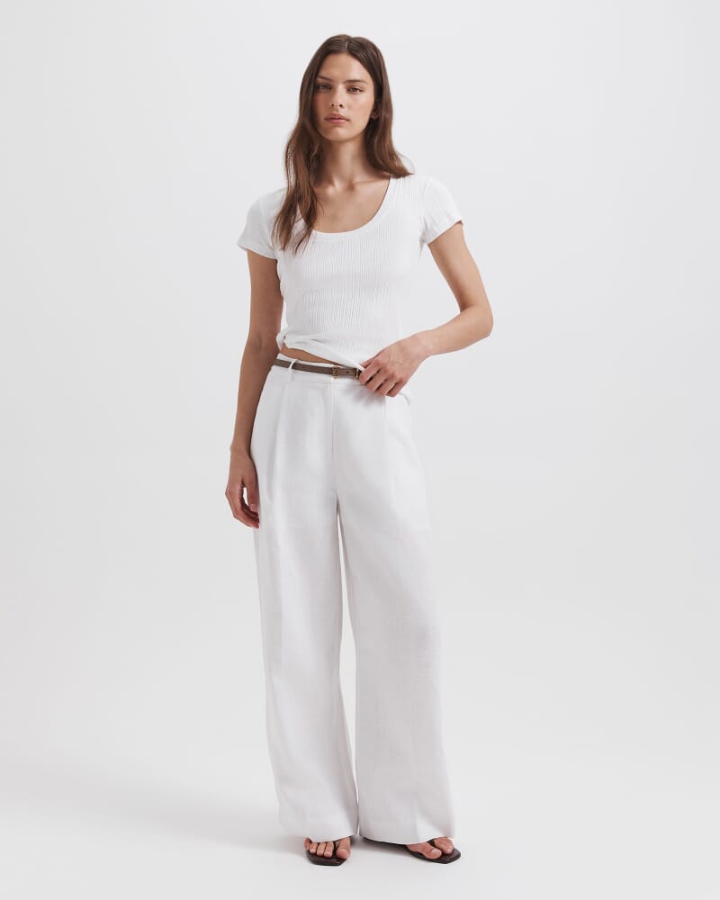 Sabine Short Sleeve Tee in WHITE
