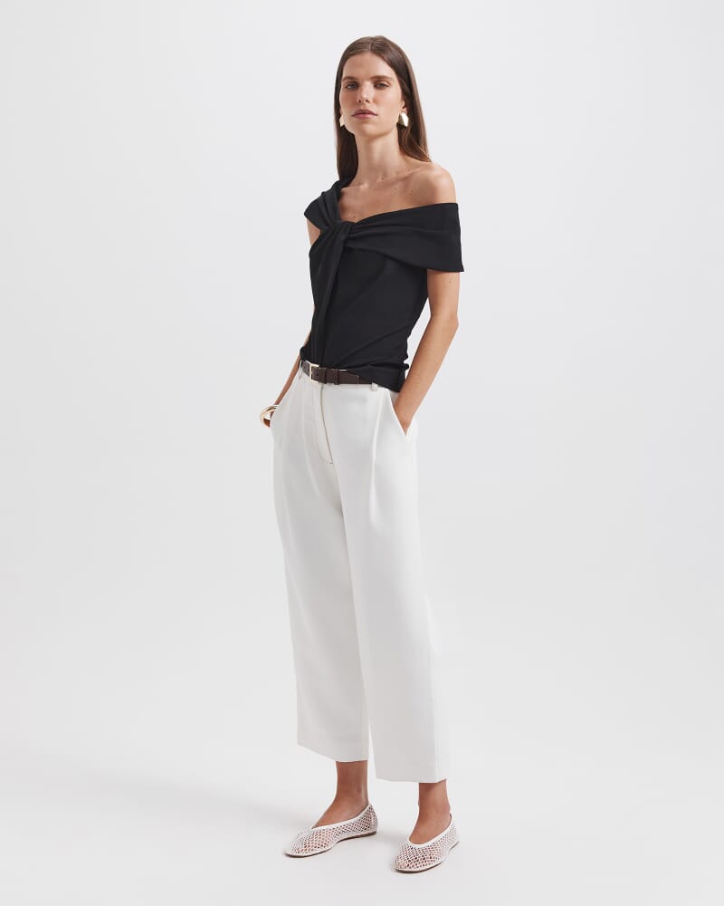 Jade Off Shoulder Top in BLACK