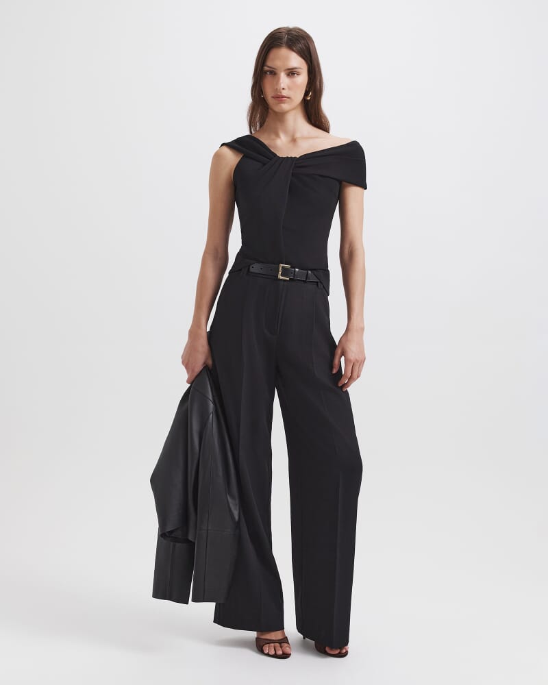 Jade Off Shoulder Top in BLACK