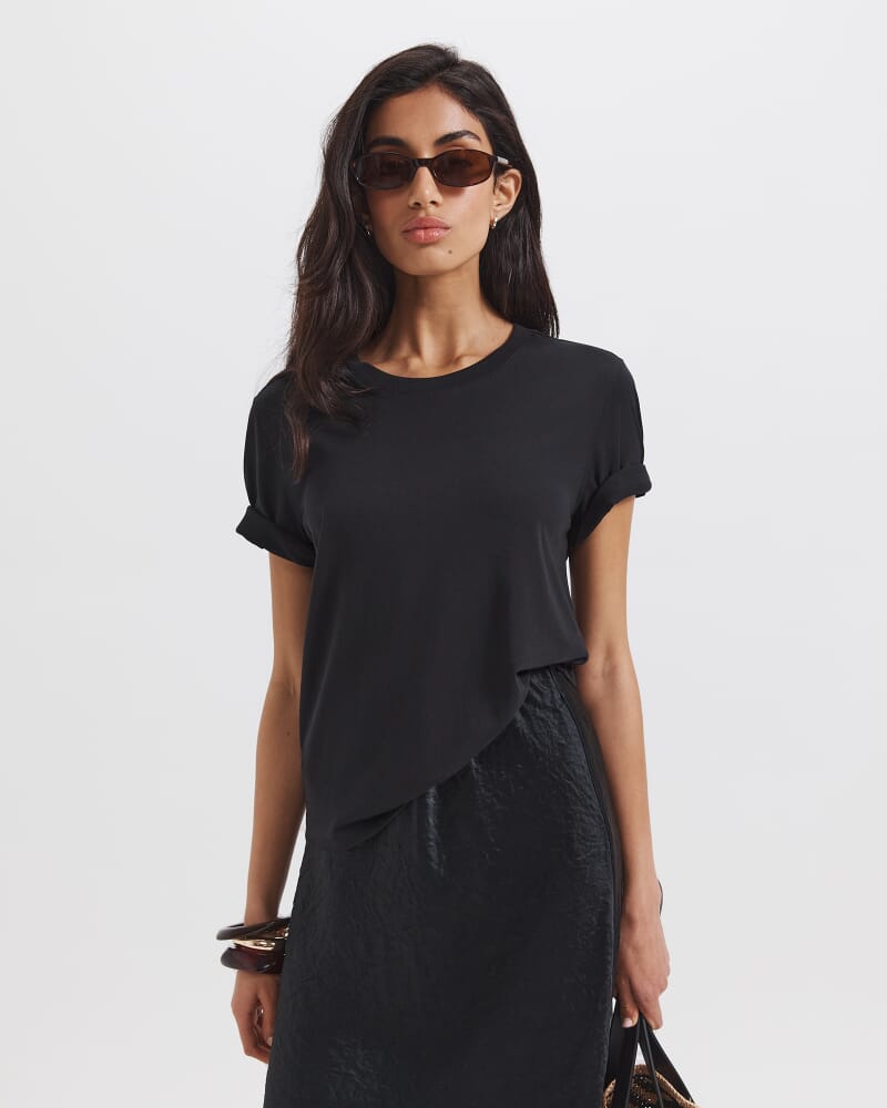 Blair Crew Neck Tee in BLACK