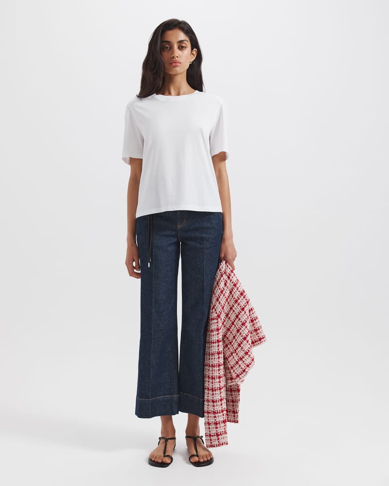 Blair Crew Neck Tee in WHITE