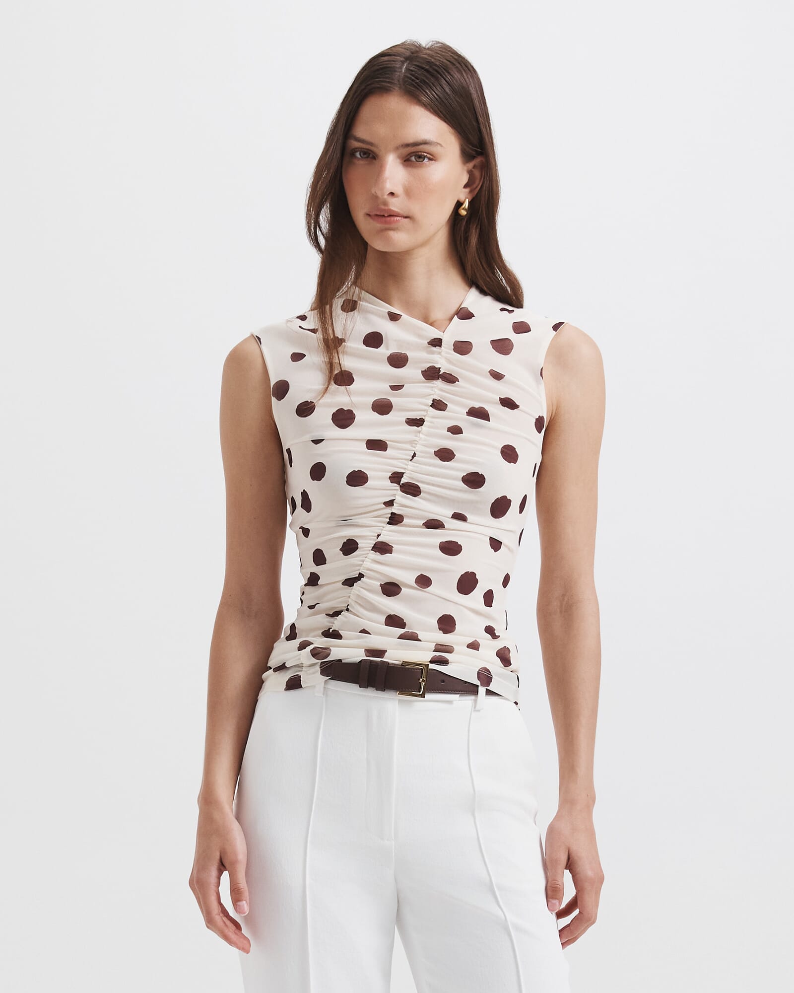 Dolcetto Rouched Mesh Top