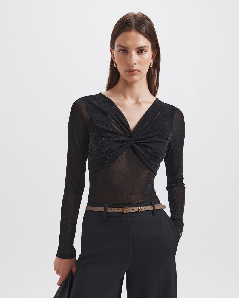 Giana Long Sleeve Top in BLACK
