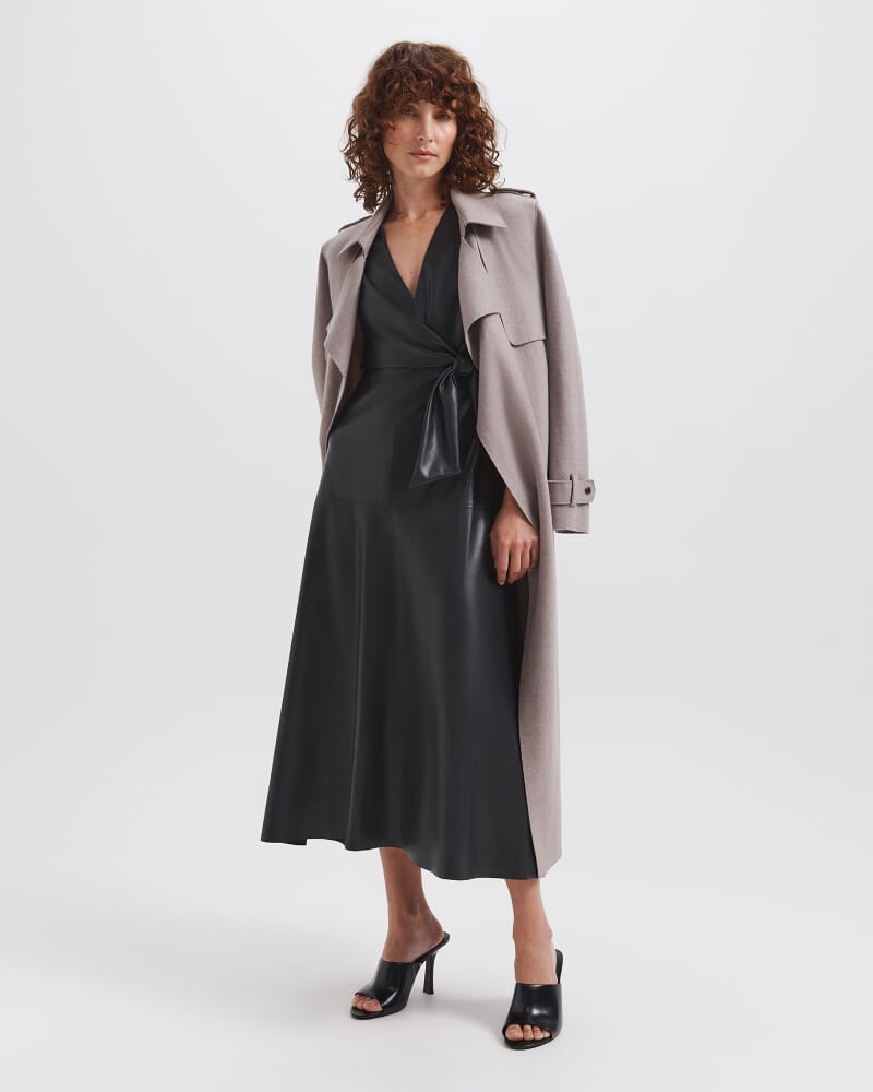 Mimi Faux Leather Dress in BLACK