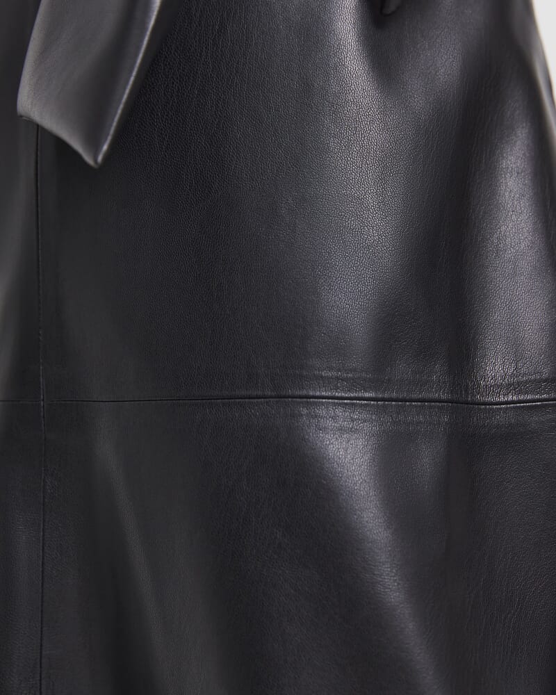 Mimi Faux Leather Dress in BLACK
