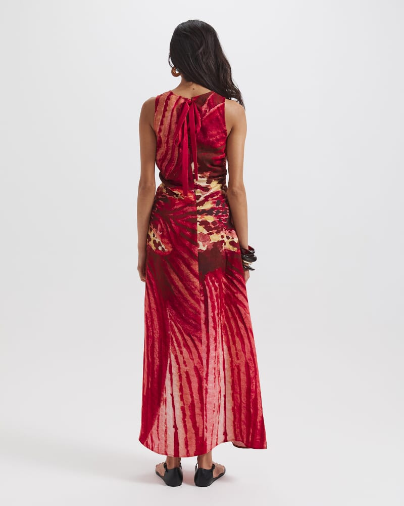 Cymbelle Rouched Midi Dress in MULTI
