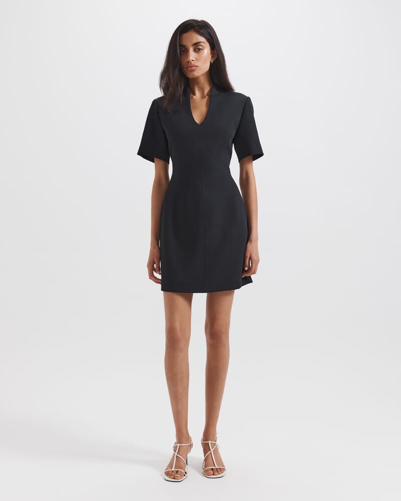 Dharma Short Sleeve Mini Dress in BLACK