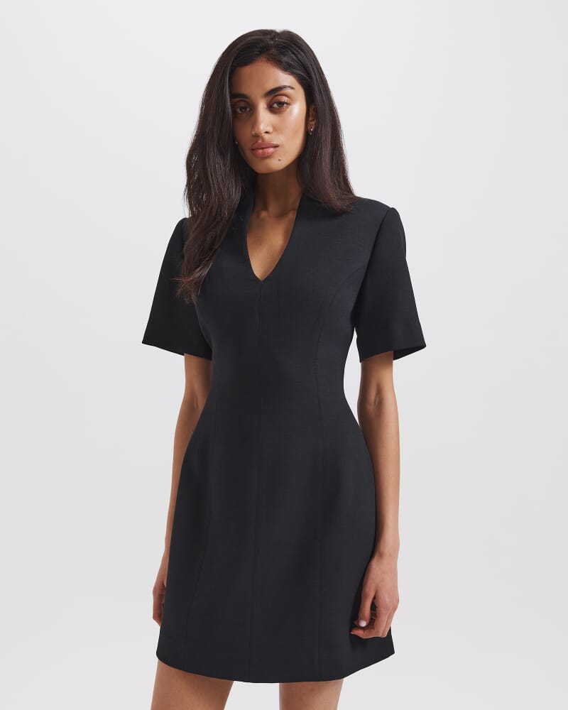 Dharma Short Sleeve Mini Dress in BLACK