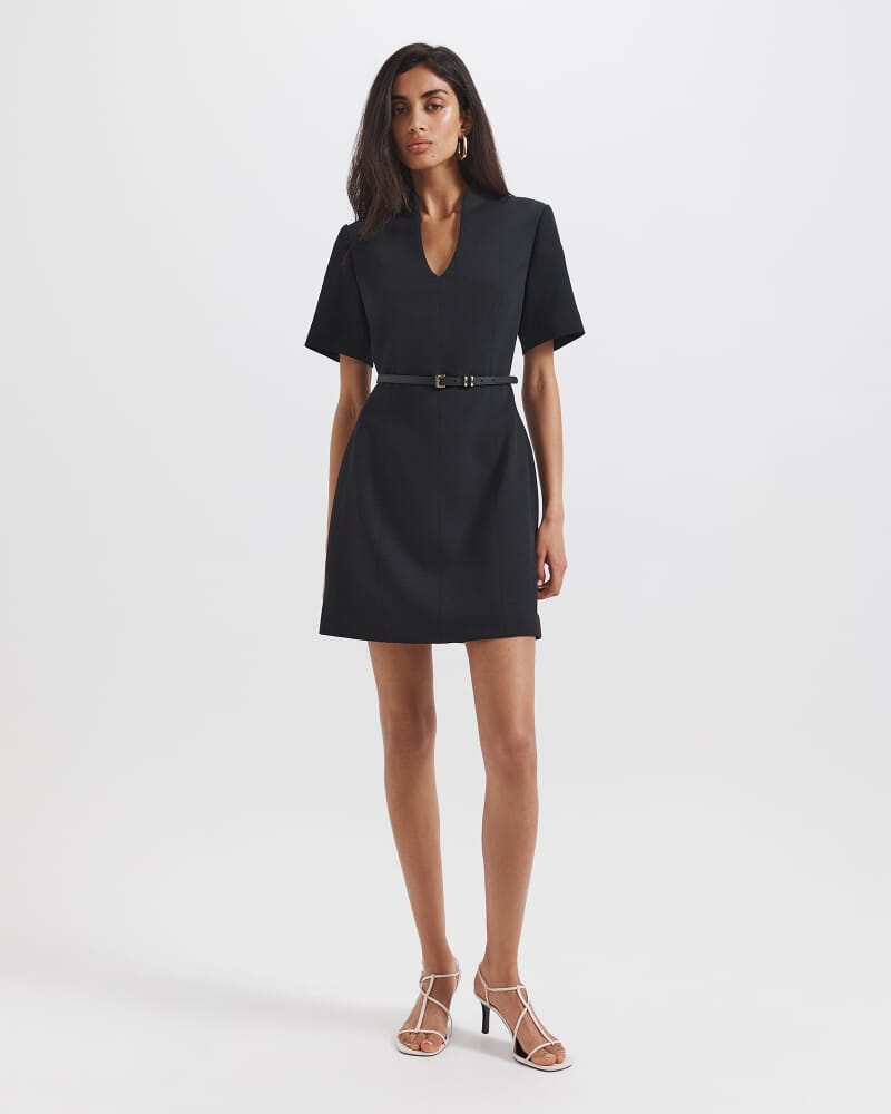 Dharma Short Sleeve Mini Dress in BLACK