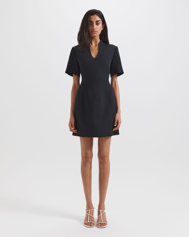 Dharma Short Sleeve Mini Dress in BLACK